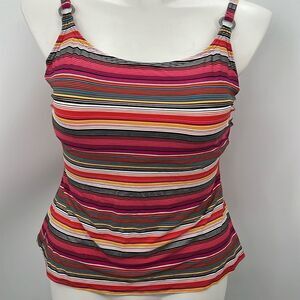 Captiva striped 1X adjustable strap tankini